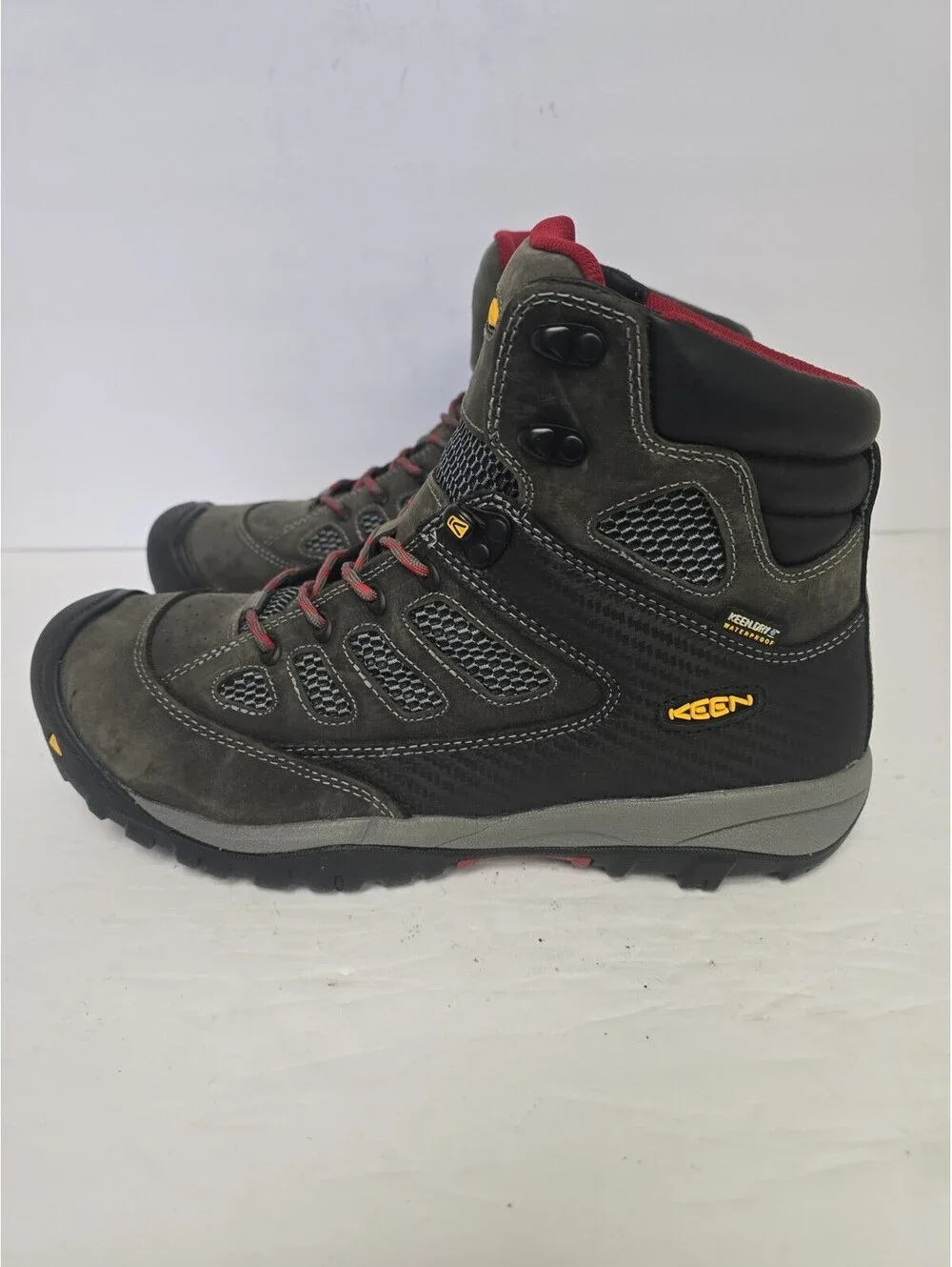 Keen Men's Tucson Mid 1009180 Steel Toe Waterproof Work Boot Gray Black Size 11D